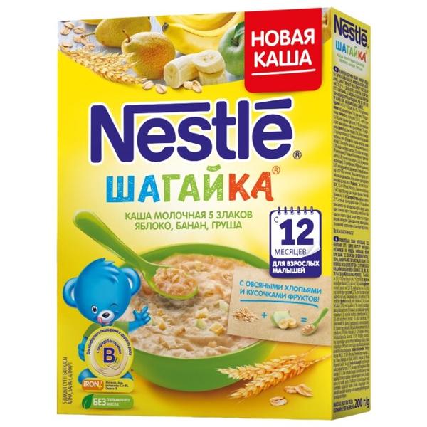 Каша Nestlé молочная Шагайка 5 злаков с кусочками яблока, банана и грушей (с 12 месяцев) 200 г