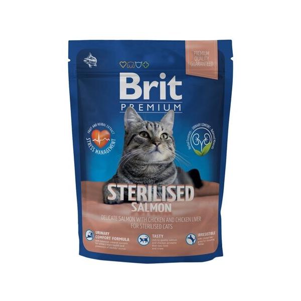 Корм для стерилизованных кошек Brit Premium с лососем