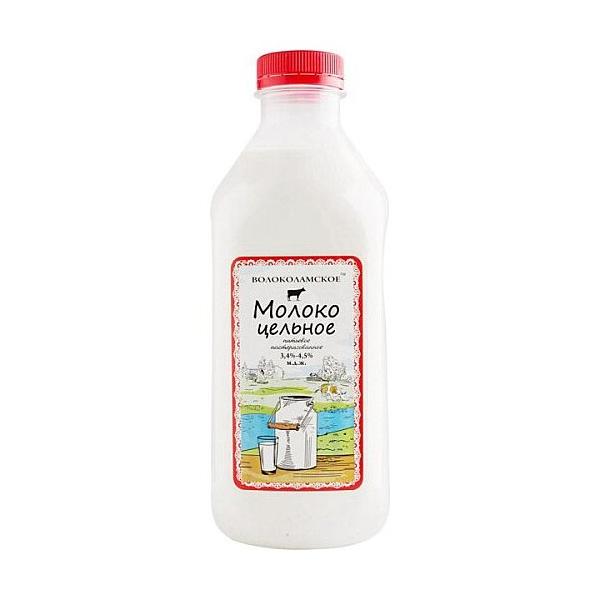 Молоко Волоколамское пастеризованное цельное 3.2%, 0.95 кг