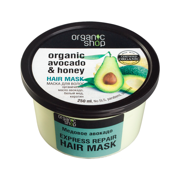 Organic Shop Маска для волос Express восстановление «Медовое авокадо»