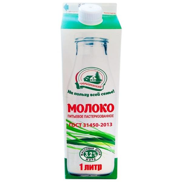 Молоко Серышевский пастеризованное 3.2%, 1 л