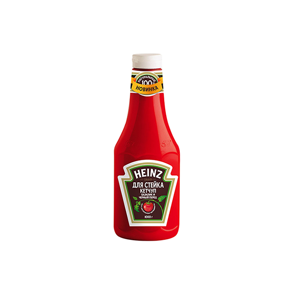 Кетчуп Heinz Для стейка с базиликом и черным перцем, пластиковая бутылка