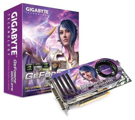 GIGABYTE GeForce 8800 GTS 500Mhz PCI-E 640Mb 1600Mhz 320 bit 2xDVI TV HDCP YPrPb