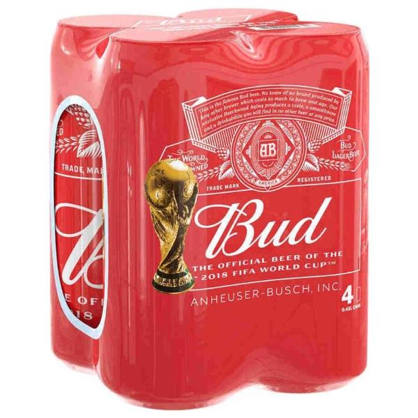 Пиво светлое Bud 0.45 л х 4 шт