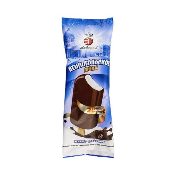Мороженое Ленинградское эскимо Люкс сливочное в шоколадной глазури 80 г