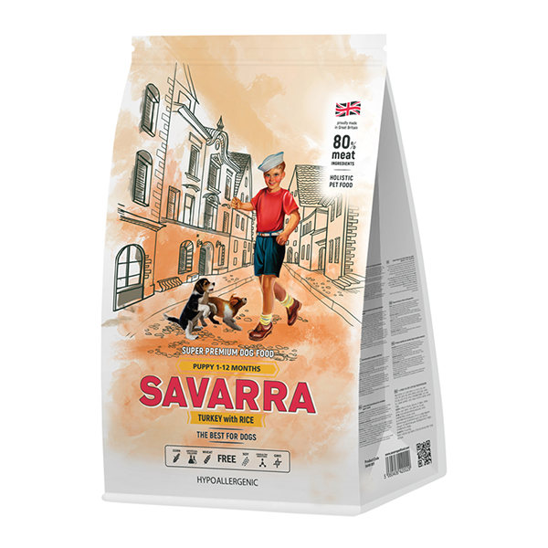 Корм для щенков SAVARRA индейка с рисом