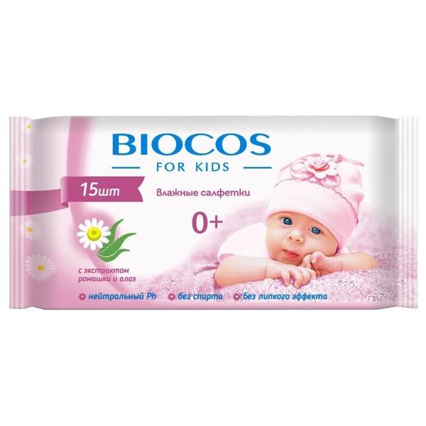 Влажные салфетки BioCos Для детей с экстрактами ромашки и алоэ