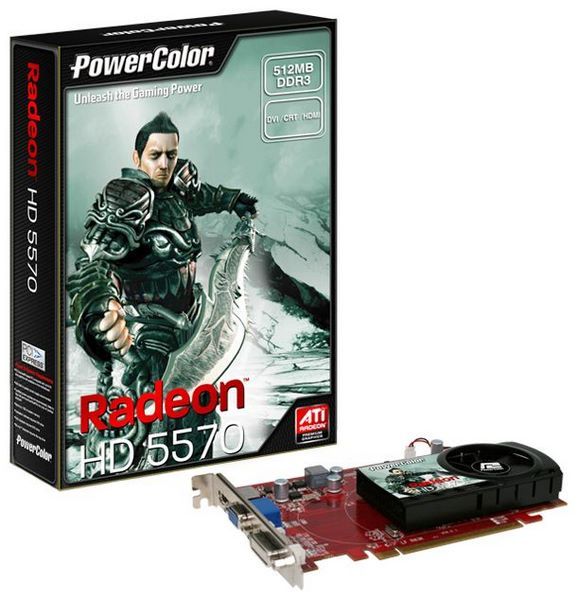 PowerColor Radeon HD 5570 650Mhz PCI-E 2.1 512Mb 1600Mhz 128 bit DVI HDMI HDCP