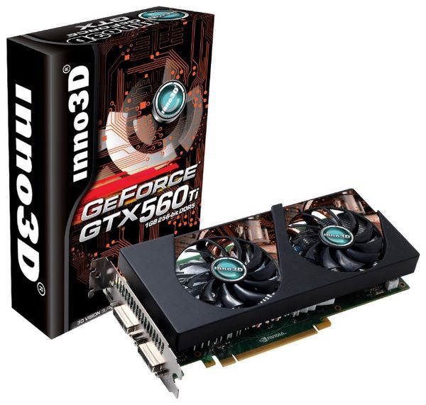 Inno3D GeForce GTX 560 Ti 880Mhz PCI-E 2.0 1024Mb 4100Mhz 256 bit 2xDVI Mini-HDMI HDCP