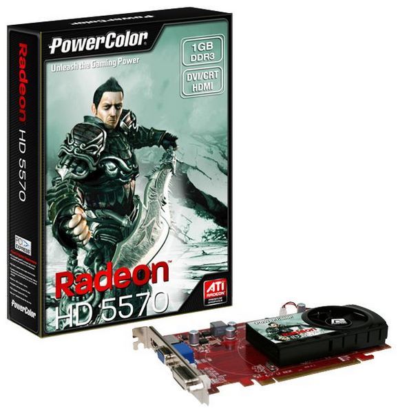 PowerColor Radeon HD 5570 650Mhz PCI-E 2.1 1024Mb 1600Mhz 128 bit DVI HDMI HDCP