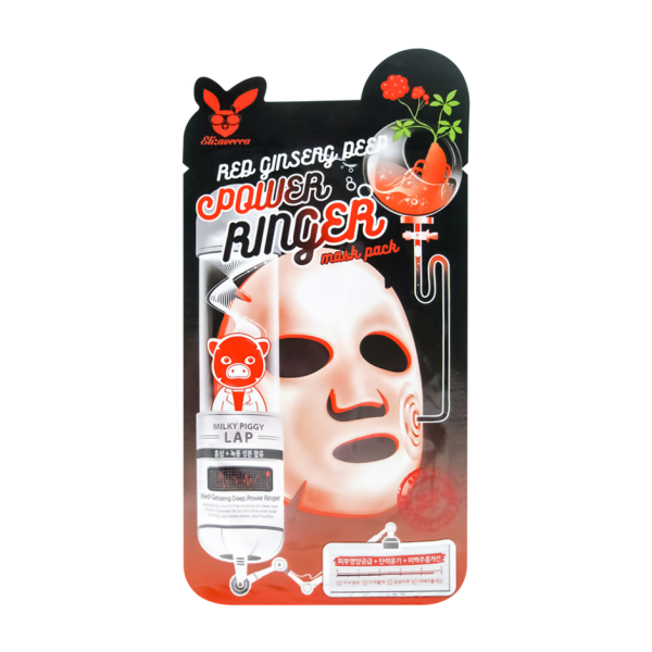 Elizavecca регенерирующая тканевая маска с экстрактом красного женьшеня Red Ginseng Deep Power Ringer Mask Pack
