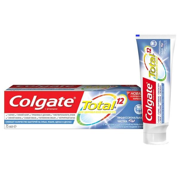 Зубная паста Colgate Total 12 Профессиональная чистка комплексная антибактериальная