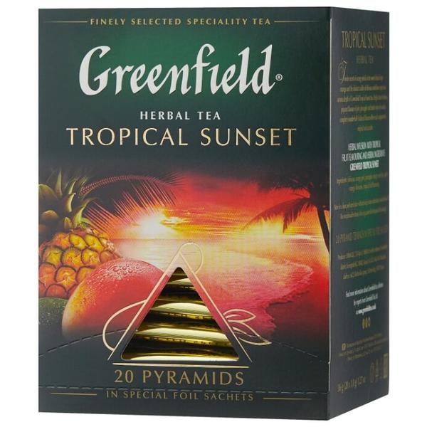 Чайный напиток красный Greenfield Tropical Sunset в пирамидках