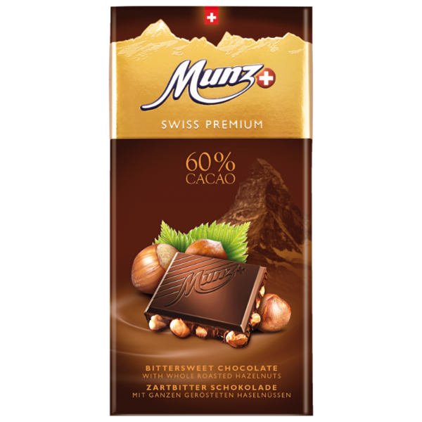 Шоколад Munz горький с обжаренным фундуком