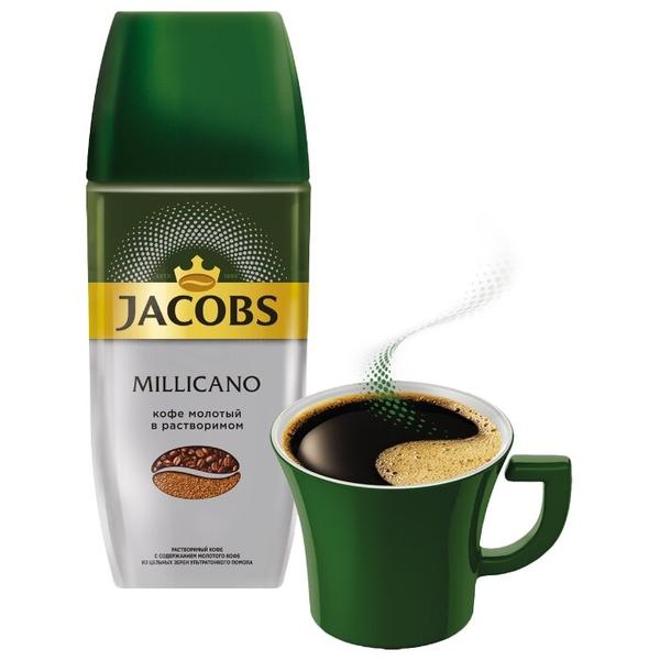 Кофе растворимый Jacobs Monarch Millicano с молотым кофе, стеклянная банка
