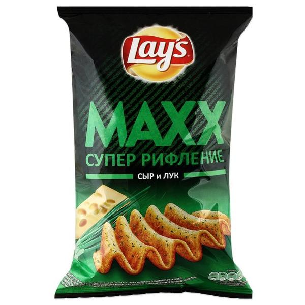 Чипсы Lay's Maxx картофельные Сыр и лук рифленые