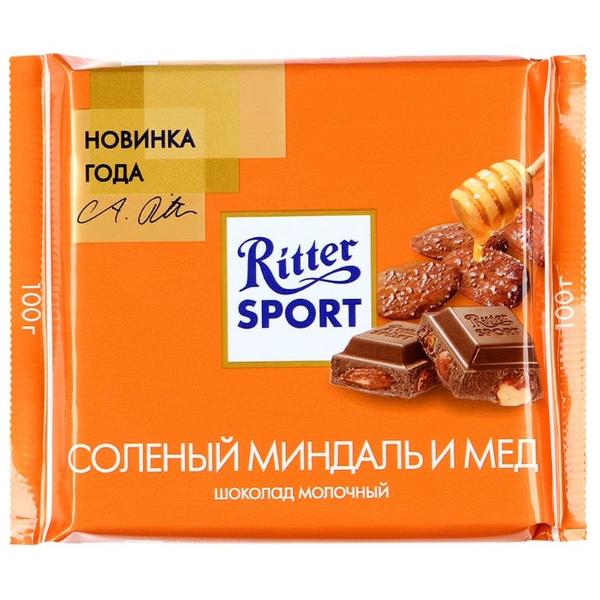 Шоколад Ritter Sport "Соленый миндаль и мед" молочный