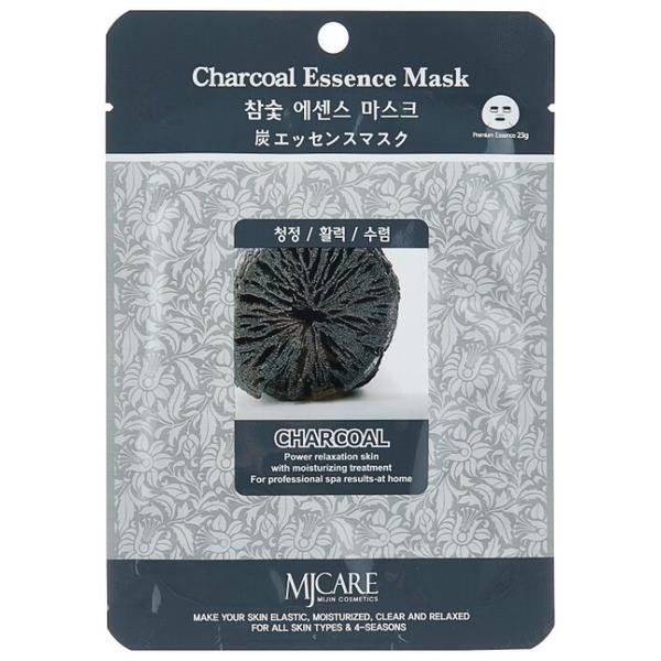 MIJIN Cosmetics тканевая маска MJ Care Charcoal Essence с древесным углем