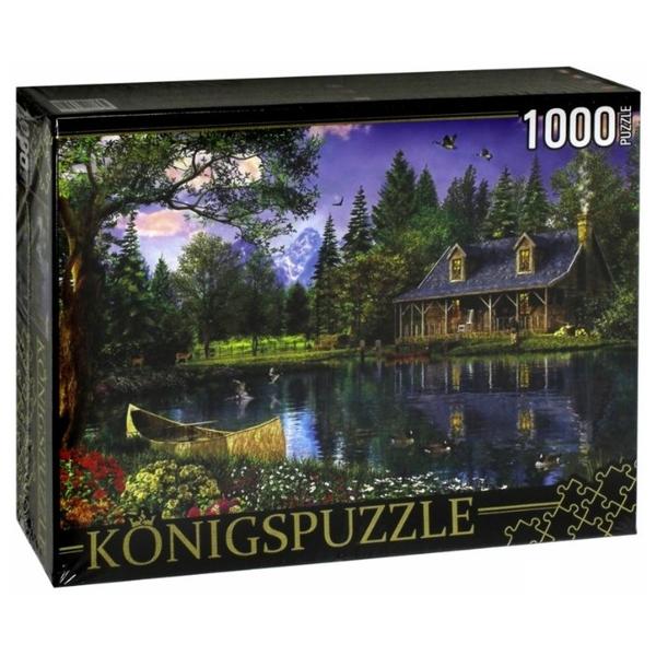 Пазл Рыжий кот Konigspuzzle Домик у озера (МГК1000-6459), 1000 дет.