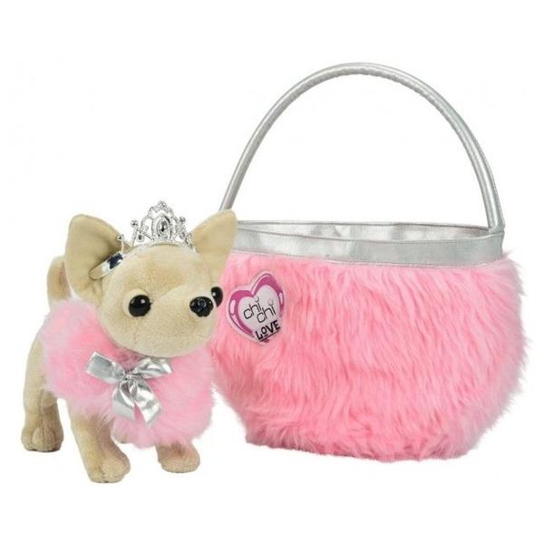 Мягкая игрушка Simba Chi chi love Чихуахуа принцесса с сумкой и накидкой 20 см
