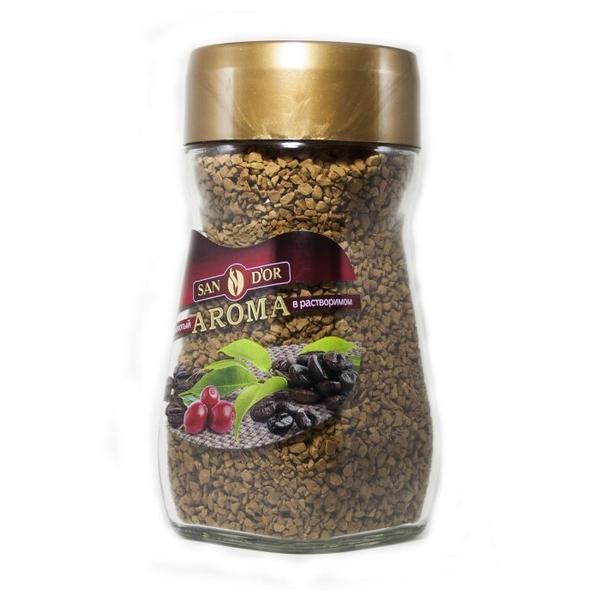 Кофе растворимый SAN D'OR Aroma сублимированный с добавлением натурального молотого