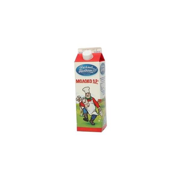 Молоко Веселый Молочник пастеризованное 3.2%, 0.95 л