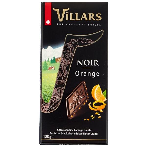 Шоколад Villars Noir Orange темный с цукатами из апельсиновых корочек