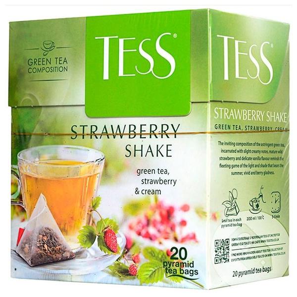 Чай зеленый Tess Strawberry shake в пирамидках