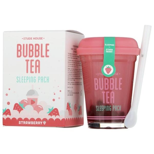 Etude House Ночная маска Bubble Tea Sleeping Pack Strawberry с экстрактом клубники
