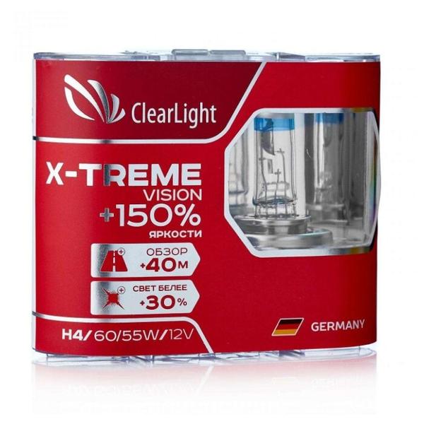 Лампа автомобильная галогенная ClearLight X-treme Vision MLH4XTV150 H4 60/55W 2 шт.