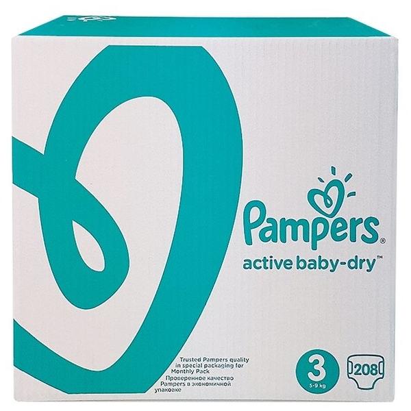 Pampers подгузники Active Baby-Dry 3 (5-9 кг) 208 шт.