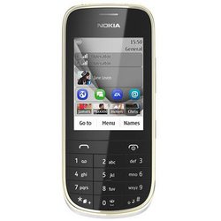 Nokia Asha 202 (черно-бело-золотистый)