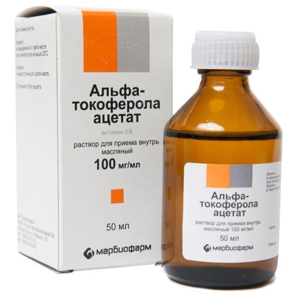 Альфа-токоферола ацетат (витамин Е) р-р масл. 100 мг/мл фл. 50 мл