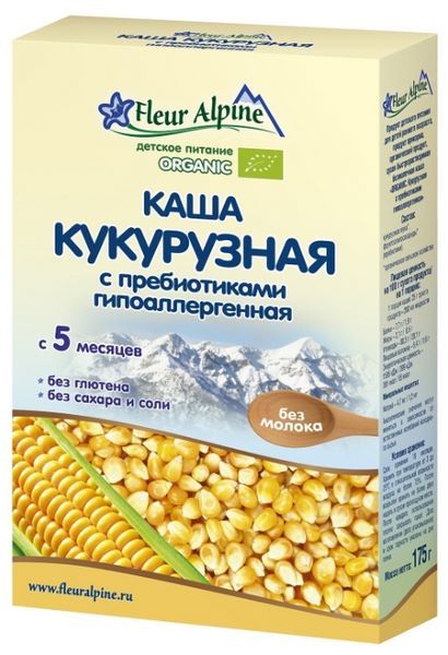 Fleur Alpine Безмолочная кукурузная с пребиотиками (с 5 месяцев) 175 г