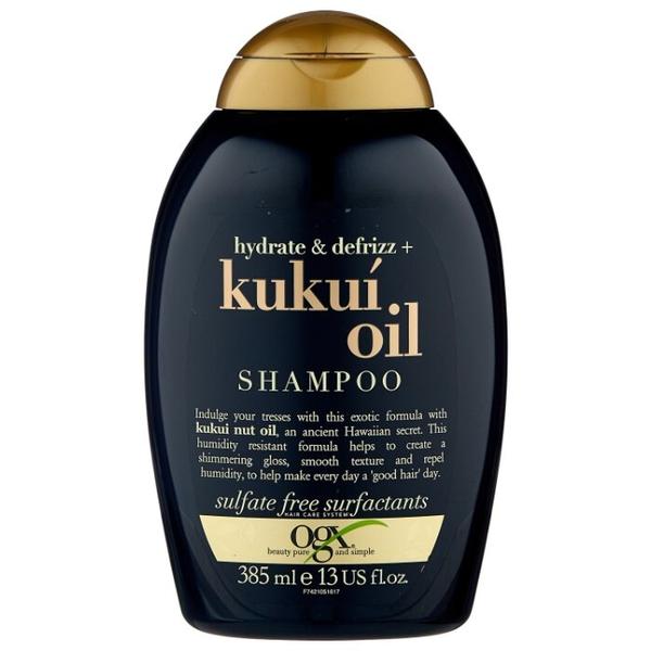 OGX шампунь Hydrate & Defrizz+ Kukui Oil для увлажнения и гладкости