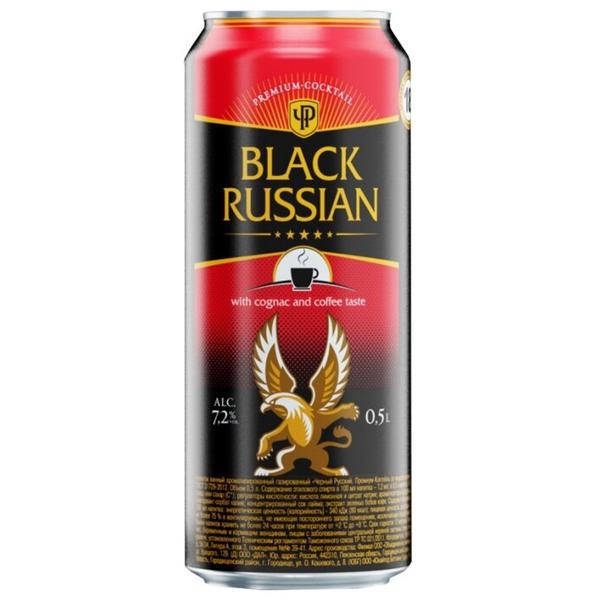 Коктейль слабоалкогольный Черный Русский с коньяком и вкусом кофе, 0.5 л