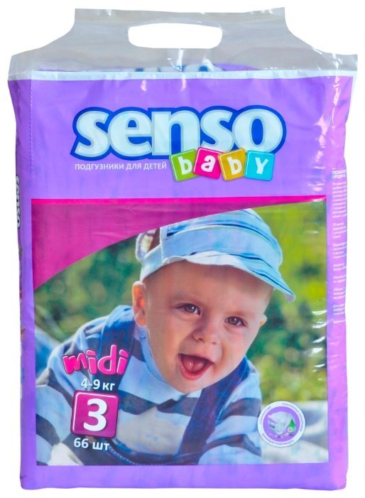 Senso baby подгузники 3 (4-9 кг) 66 шт.