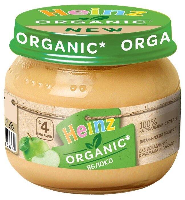 Heinz яблоко Organic (c 4 месяцев) 80 г, 1 шт.