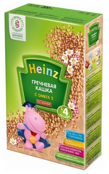 Heinz Безмолочная гречневая с Омега 3 (с 4 месяцев) 200 г