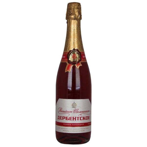 Шампанское Дербентское розовое полусладкое, 0.75 л