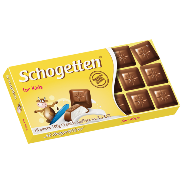Шоколад Schogetten for Kids молочный с молочной начинкой порционный