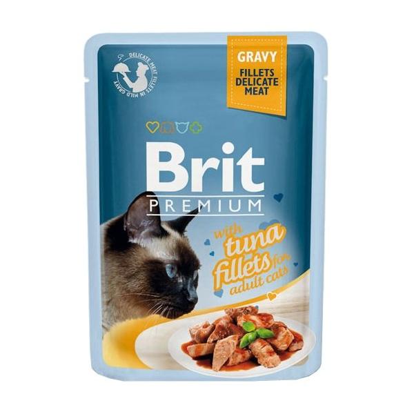Корм для кошек Brit Premium беззерновой, с тунцом 85 г (кусочки в соусе)