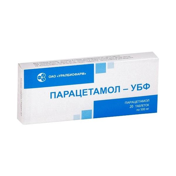 Парацетамол-убф таб. 0,5мг №20