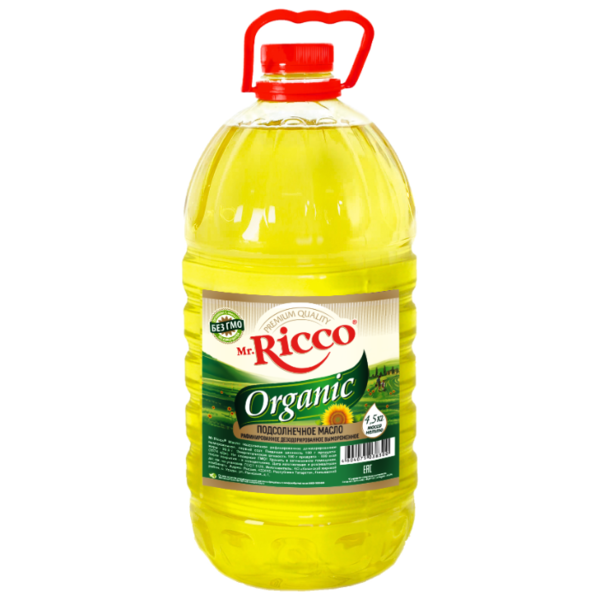 Mr.Ricco Масло подсолнечное Organic рафинированное дезодорированное