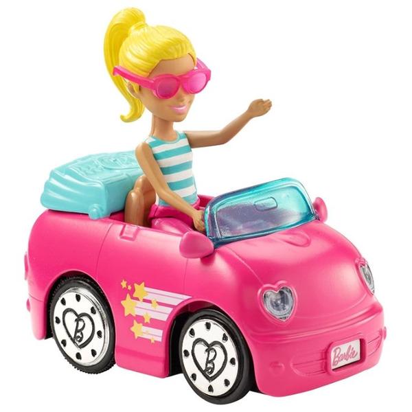 Набор Barbie В движении Мини-кукла и розовый автомобиль, 11 см, FHV77