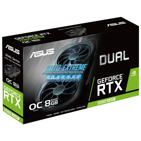 ASUS DUAL GeForce RTX 2060 SUPER 1470MHz PCI-E 3.0 8192MB 14000MHz 256 bit DVI 2xDisplayPort 2xHDMI HDCP OC EVO