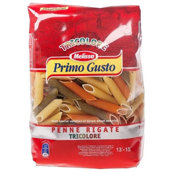 Primo Gusto Макароны Penne rigate tricolore с томатами и шпинатом, 500 г