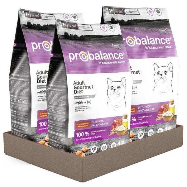 Корм для кошек ProBalance с говядиной, с ягненком
