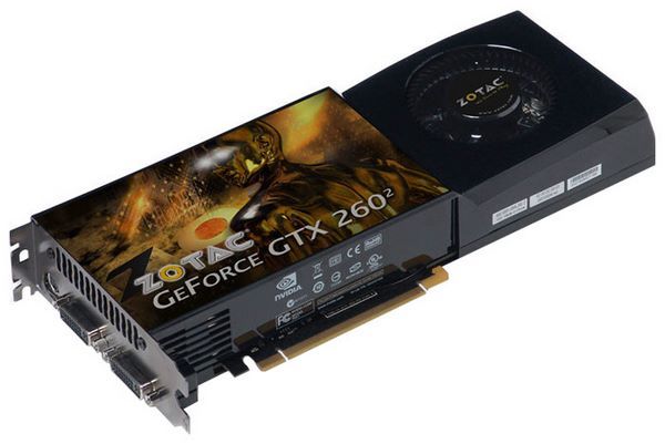 ZOTAC GeForce GTX 260 576Mhz PCI-E 2.0 896Mb 1998Mhz 448 bit 2xDVI TV HDCP YPrPb 216