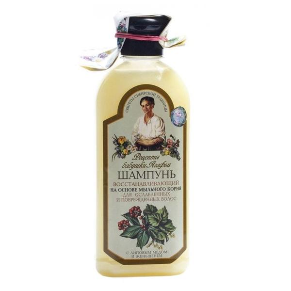 Рецепты бабушки Агафьи шампунь На основе мыльного корня Восстанавливающий для ослабленных и поврежденных волос